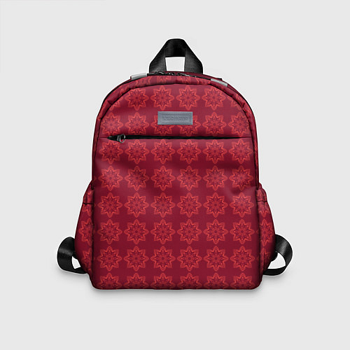 Детский рюкзак Цветочный стилизованный паттерн бордовый / 3D-принт – фото 1