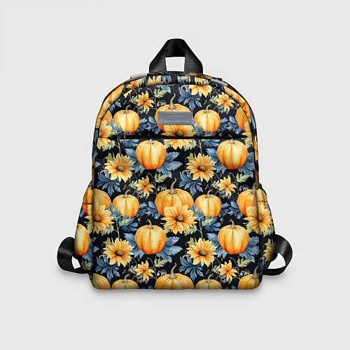 Детский рюкзак Паттерн тыквы и цветы / 3D-принт – фото 1