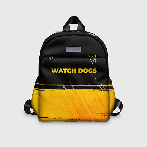 Детский рюкзак Watch Dogs - gold gradient посередине / 3D-принт – фото 1