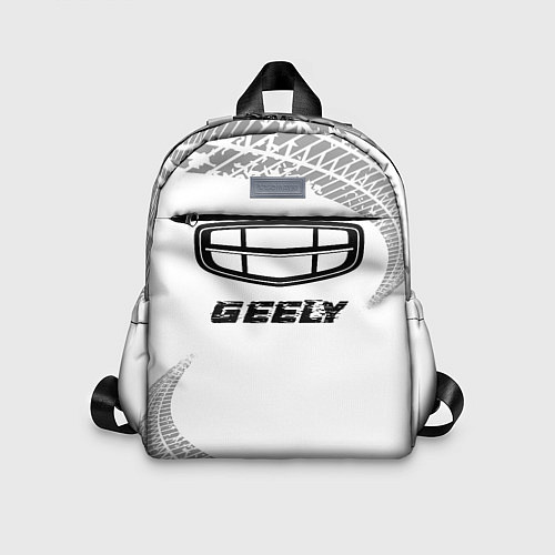 Детский рюкзак Geely speed на светлом фоне со следами шин / 3D-принт – фото 1