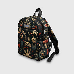 Детский рюкзак Абстрактный узор в славянском стиле на тёмном фоне, цвет: 3D-принт — фото 2