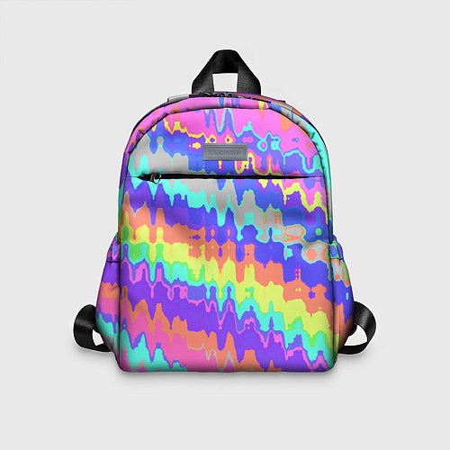 Детский рюкзак Искаженные разноцветные полосы / 3D-принт – фото 1