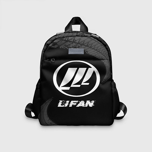 Детский рюкзак Lifan speed на темном фоне со следами шин / 3D-принт – фото 1