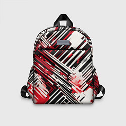 Детский рюкзак Киберпанк линии белые и красные, цвет: 3D-принт