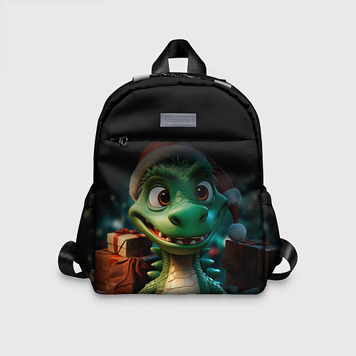 Детский рюкзак Зеленый милый дракончик 2024 / 3D-принт – фото 1
