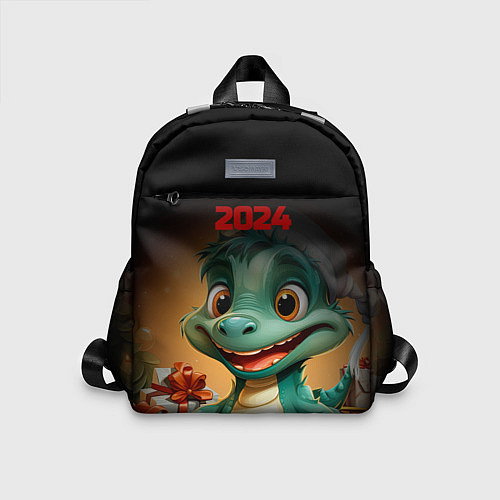 Детский рюкзак Зеленый дракончик новый год / 3D-принт – фото 1