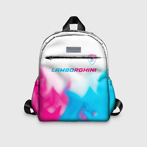 Детский рюкзак Lamborghini neon gradient style посередине / 3D-принт – фото 1