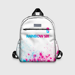 Детский рюкзак Rainbow Six neon gradient style посередине, цвет: 3D-принт