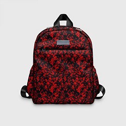 Детский рюкзак Абстракция чёрная с красными перьями