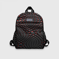 Детский рюкзак Узор на чёрно красном карбоновом фоне, цвет: 3D-принт