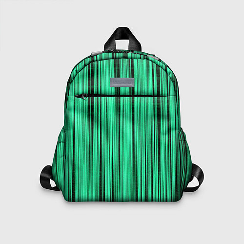 Детский рюкзак Абстракция полосы зелёные / 3D-принт – фото 1