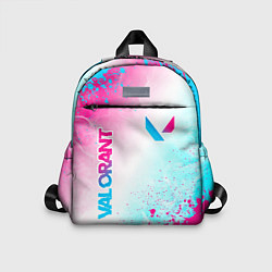 Детский рюкзак Valorant neon gradient style вертикально, цвет: 3D-принт