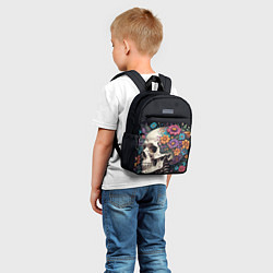 Детский рюкзак Скелет среди цветов, цвет: 3D-принт — фото 2