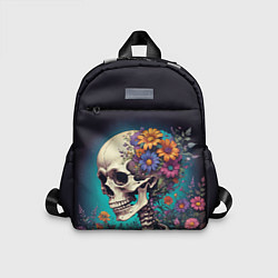 Детский рюкзак Скелет с яркими цветами, цвет: 3D-принт