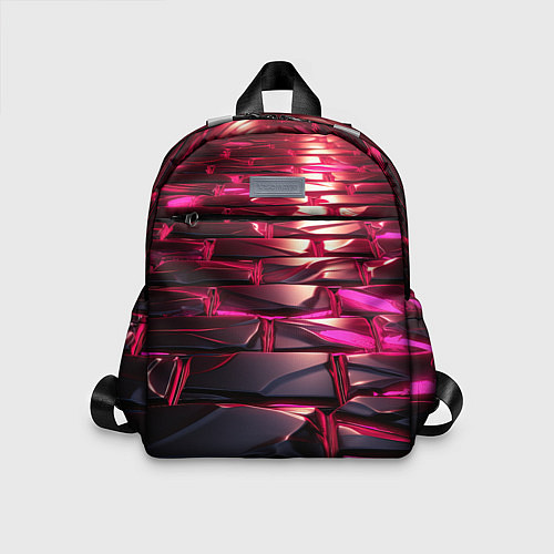 Детский рюкзак Неоновые фиолетовые и розовые камни / 3D-принт – фото 1