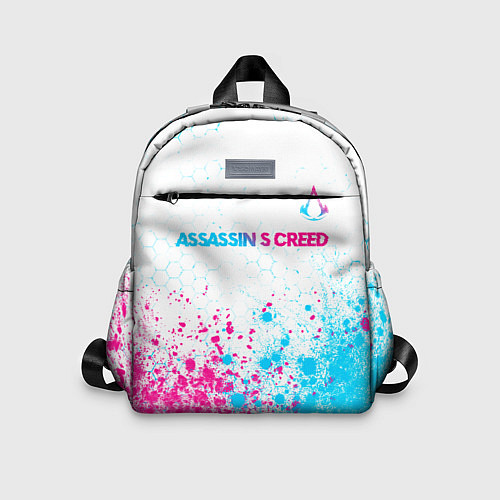 Детский рюкзак Assassins Creed neon gradient style посередине / 3D-принт – фото 1