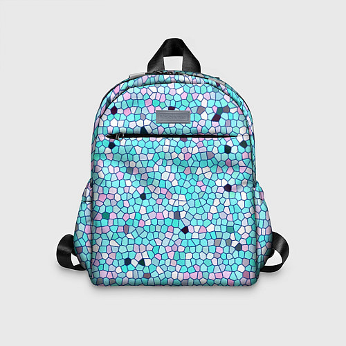 Детский рюкзак Мозаика розово-голубая / 3D-принт – фото 1