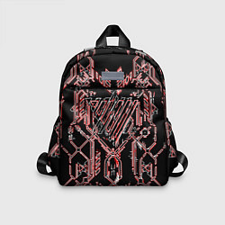 Детский рюкзак Чёрные линии с красной обводкой