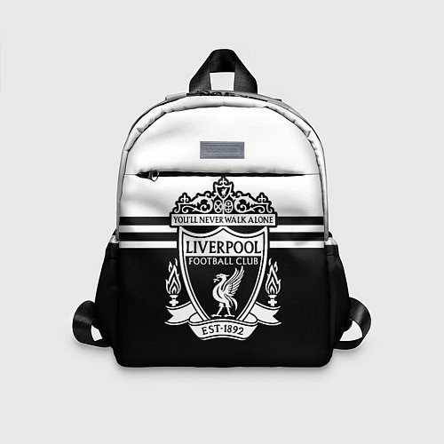 Детский рюкзак Ливерпуль - черно-белый / 3D-принт – фото 1