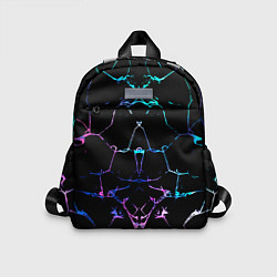 Детский рюкзак Неоновые трещины узоры, цвет: 3D-принт
