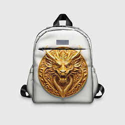 Детский рюкзак Нейросеть - золотой талисман дракона, цвет: 3D-принт