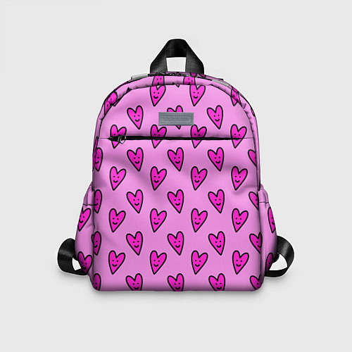 Детский рюкзак Розовые сердечки каракули / 3D-принт – фото 1