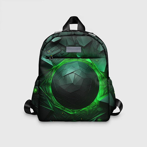 Детский рюкзак Абстрактная гармония зеленого / 3D-принт – фото 1