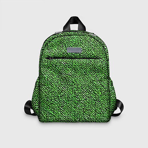 Детский рюкзак Чёрные и зелёные мазки / 3D-принт – фото 1