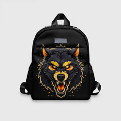 Детский рюкзак Волк чёрный хищник