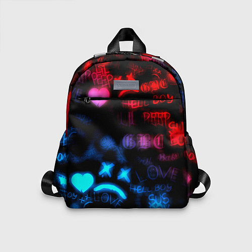 Детский рюкзак Lil peep neon rap music / 3D-принт – фото 1