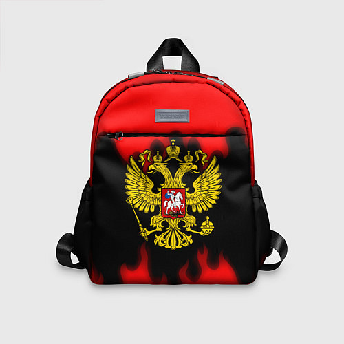 Детский рюкзак Герб РФ огненный стиль / 3D-принт – фото 1