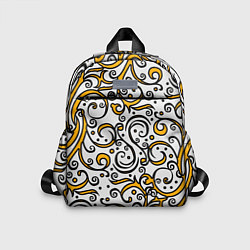 Детский рюкзак Жёлтый кружевной узор, цвет: 3D-принт
