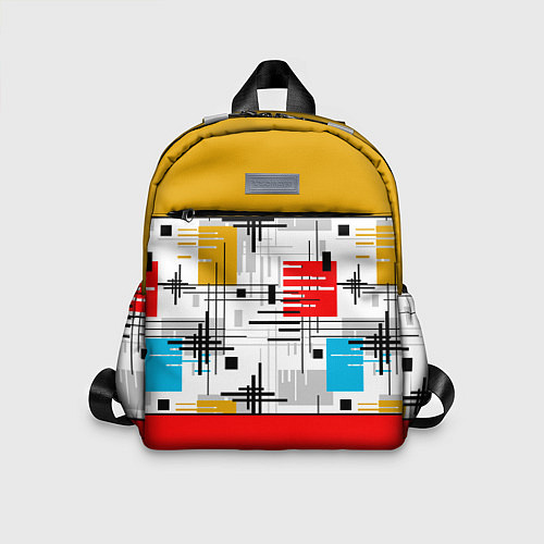 Детский рюкзак Узор красного горчичного цвета / 3D-принт – фото 1