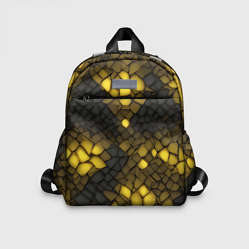 Детский рюкзак Жёлтый трескающийся камень / 3D-принт – фото 1