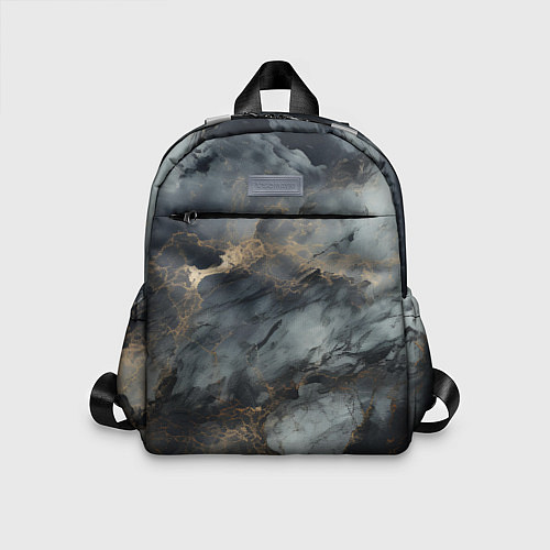 Детский рюкзак Темно-серый мрамор / 3D-принт – фото 1