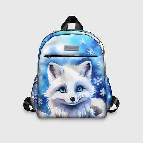 Детский рюкзак Портрет мультяшного песца акварель / 3D-принт – фото 1