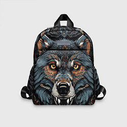 Детский рюкзак Дикий волк с узорами, цвет: 3D-принт