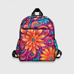 Детский рюкзак Цветы и листья узор, цвет: 3D-принт