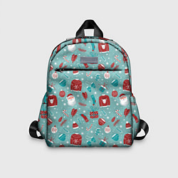 Детский рюкзак Праздничный новогодний узор, цвет: 3D-принт