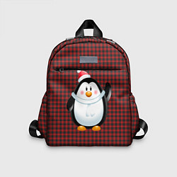 Детский рюкзак Пингвин в новогодней шапочке, цвет: 3D-принт