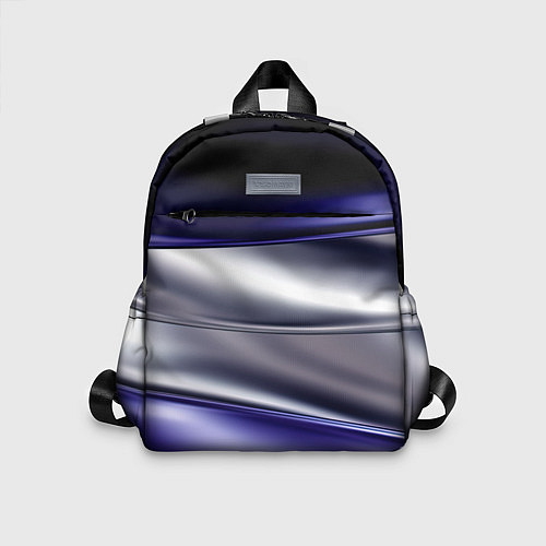Детский рюкзак Белая абстракция на фиолетовом / 3D-принт – фото 1