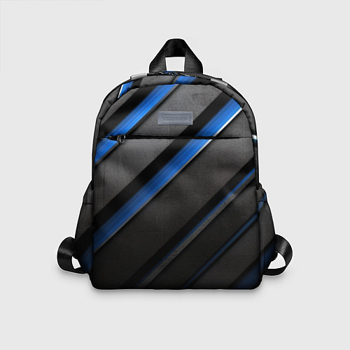 Детский рюкзак Black blue lines / 3D-принт – фото 1