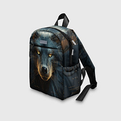 Детский рюкзак Волк арт-портрет, цвет: 3D-принт — фото 2