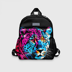 Детский рюкзак Леопард в неоновых цветах, цвет: 3D-принт