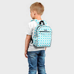 Детский рюкзак Паттерн снежинки бело-голубой, цвет: 3D-принт — фото 2