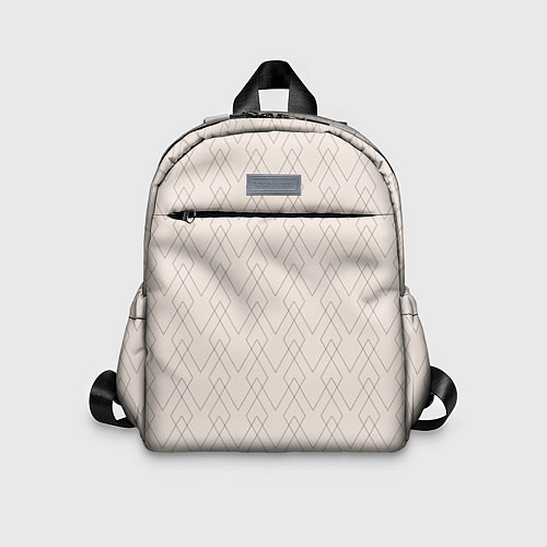 Детский рюкзак Бежевый геометричные линии / 3D-принт – фото 1
