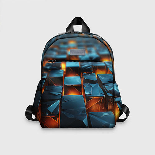Детский рюкзак Темные плитки в лаве / 3D-принт – фото 1