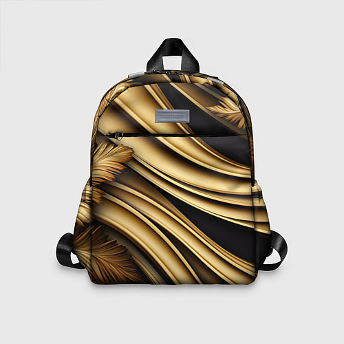 Детский рюкзак Золотая объемная абстракция / 3D-принт – фото 1