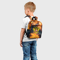 Детский рюкзак Герб РФ градиент огня, цвет: 3D-принт — фото 2
