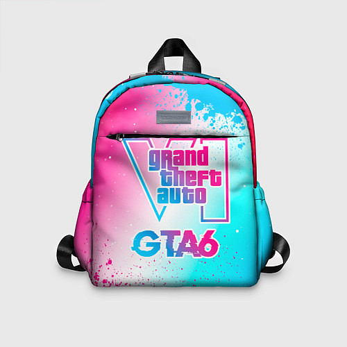 Детский рюкзак GTA6 neon gradient style / 3D-принт – фото 1